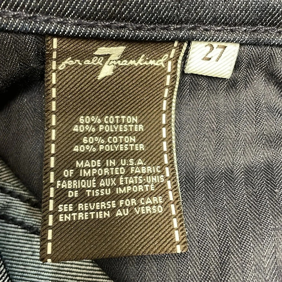 NWOT 7 For All Mankind The Skinny Dark Wash Denim Jeans 27 - Picture 13 of 16